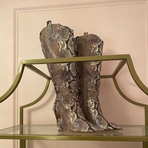 Jessica Simpson Tall Snakeskin wedged boots